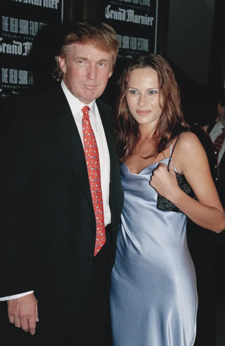 Donald and Melania Trump photographed at a party in 1998. | Source: Getty Images