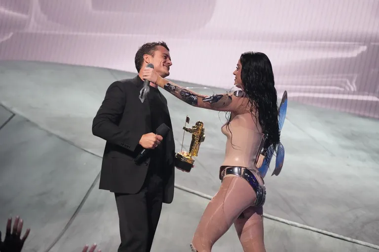 Orlando Bloom and Katy Perry at the MTV Video Music Awards at UBS Arena on September 11, 2024 in Elmont, New York. | Source: Getty Images